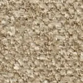 Beige looped pile fabric texture with cream and taupe variations, displaying a consistent, uniform construction and subtle speckled appearance.